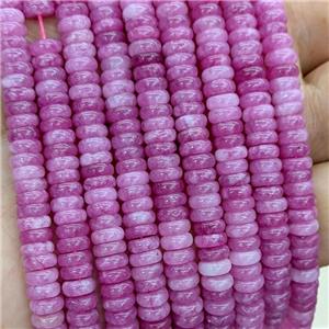 Hotpink Dye Jade Heishi Beads, approx 6mm