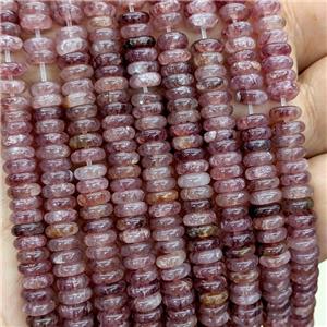 Natural Pink Strawberry Quartz Heishi Beads, approx 6mm