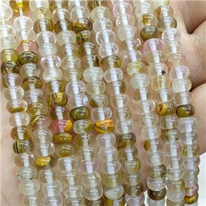 Synthetic Quartz Beads Smooth Rondelle Tigerskin, approx 6mm