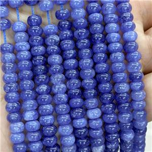 Blue Jade Beads Smooth Rondelle Dye, approx 6mm