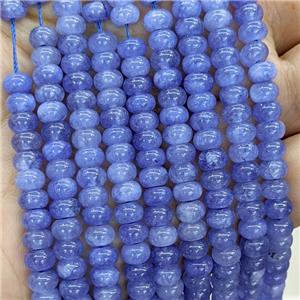 Blue Jade Beads Smooth Rondelle Dye, approx 6mm