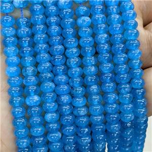 Blue Jade Beads Smooth Rondelle Dye, approx 6mm