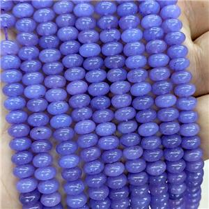 Lavender Jade Beads Smooth Rondelle Dye, approx 6mm