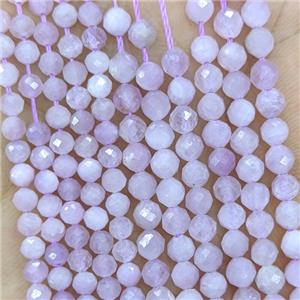 Natural Kunzite Beads Lavender Faceted Round, approx 4mm