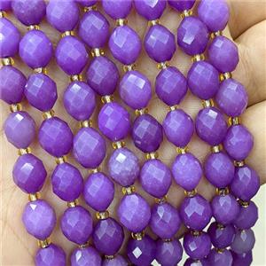 Jade Beads Faceted Rice Purple Dye, approx 8-10mm
