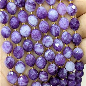 Purple Dye Jade Beads Faceted Rice, approx 8-10mm