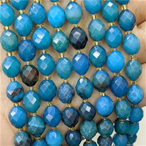 Blue Dye Jade Beads Faceted Rice, approx 8-10mm