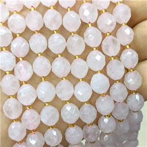 Natural Pink Rose Quartz Beads Faceted Rice, approx 8-10mm