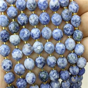 Natural Blue Dalmatian Jasper Beads Faceted Rice, approx 8-10mm