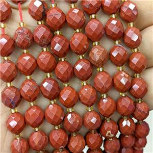 Natural Red Jasper Beads Faceted Rice, approx 8-10mm