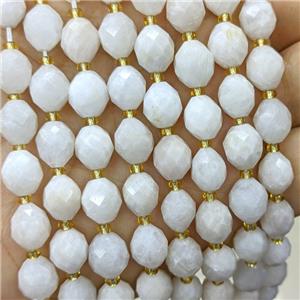 Natural White Moonstone Beads Faceted Rice, approx 8-10mm