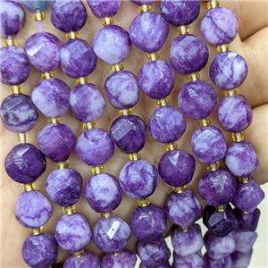 Purple Jade Twist Beads Dye, approx 9-10mm