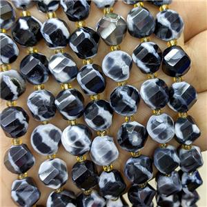 White Fire Agate Twist Beads Dye, approx 9-10mm