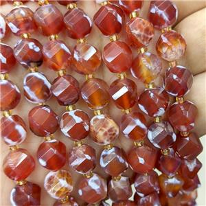 Red Fire Agate Twist Beads Dye, approx 9-10mm