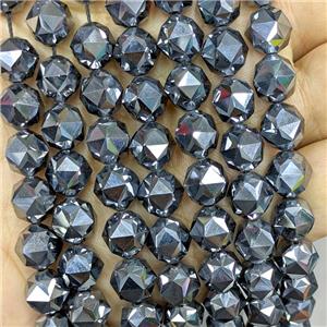 Natural Terahertz Stone Beads Cut Round, approx 10mm