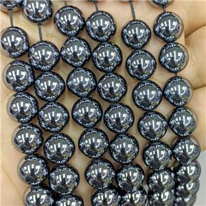 Natural Terahertz Stone Beads Smooth Round, approx 2mm