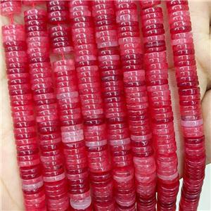 Red Jade Heishi Beads Dye, approx 1x6mm