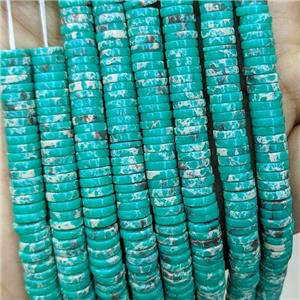 Green Imperial Jasper Heishi Beads Dye, approx 1x6mm