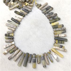 Natural Bumblebee Jasper Stick Beads Topdrilled C-Grade, approx 7-30mm