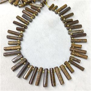 Natural Bronzite Stick Beads Topdrilled, approx 7-30mm