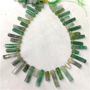 Green Aventurine Stick Beads Topdrilled, approx 7-30mm
