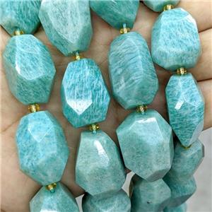 Natural Green Amazonite Nugget Beads Freeform, approx 15-28mm, 13pcs per st