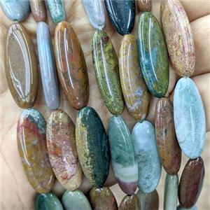 Natural Ocean Agate Oval Beads Multicolor, approx 12-30mm, 13pcs per st