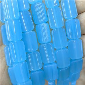 Blue Jadeite Glass Crystal Rectangle Beads, approx 13-18mm