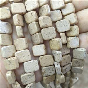 Natural Picture Jasper Beads Rectangle 2holes, approx 5-8mm
