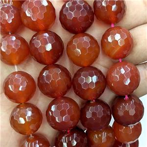 Natural Carnelian Agate Beads Red Treated Faceted Round, approx 6mm