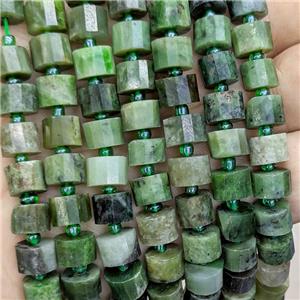 Natural Canaidan Chrysoprase Beads Green Tube Faceted, approx 8mm