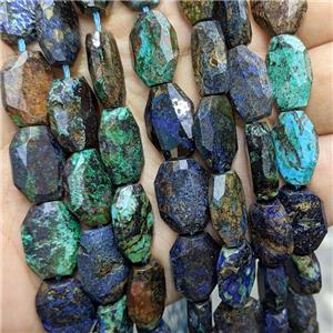 Natural Azurite Beads Faceted Rectangle, approx 12-16mm
