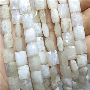 Natural White Moonstone Beads Faceted Rectangle, approx 8-10mm