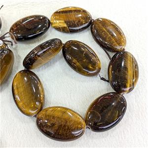 Natural Tiger Eye Stone Oval Beads, approx 30-45mm