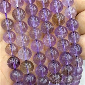 Natural Ametrine Beads AA-Grade Smooth Round Purple, approx 10mm