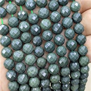 Greey Dye Agate Beads Faceted Round, approx 8mm