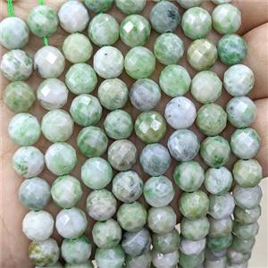 Natural Green Mountain Jade Beads Faceted Round, approx 8mm
