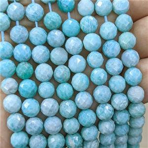 Natural Green Amazonite Beads Faceted Round, approx 8mm