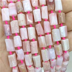 Natural Pink Opal Beads Tube, approx 7-14mm
