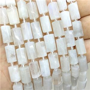 Natural White Moonstone Tube Beads, approx 7-14mm