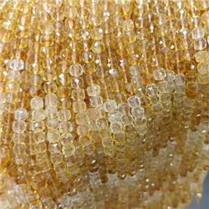 Natural Citrine Beads Yellow Faceted Cube, approx 6-7mm