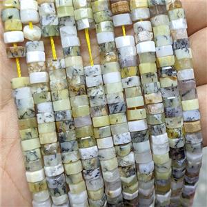 Natural White Moss Opal Hexagon Beads, approx 6mm