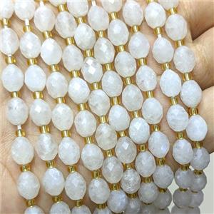 Natural White Moonstone Beads Faceted Rice, approx 6-8mm