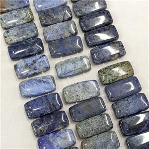 Natural Blue Dumortierite Beads Two Holes Rectangle, approx 10-20mm, 39pcs per st