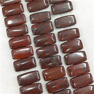 Natural Poppy Jasper Beads Two Holes Rectangle, approx 10-20mm, 39pcs per st
