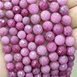 Natural Ruby Beads Faceted Round, approx 10mm