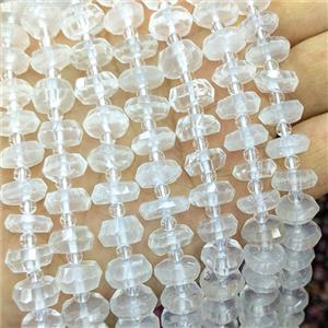 Natural Clear Crystal Quartz Beads Faceted Rondelle, approx 11mm