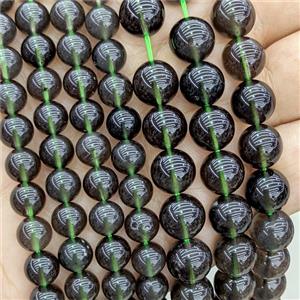 Natural Meteorite Beads Darkgreen Smooth Round, approx 6mm