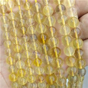 Natural Yellow Fluorite Beads Smooth Round, approx 8mm
