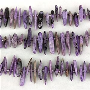 Natural Purple Charoite Chips Beads Freeform Topdrilled, approx 7-20mm